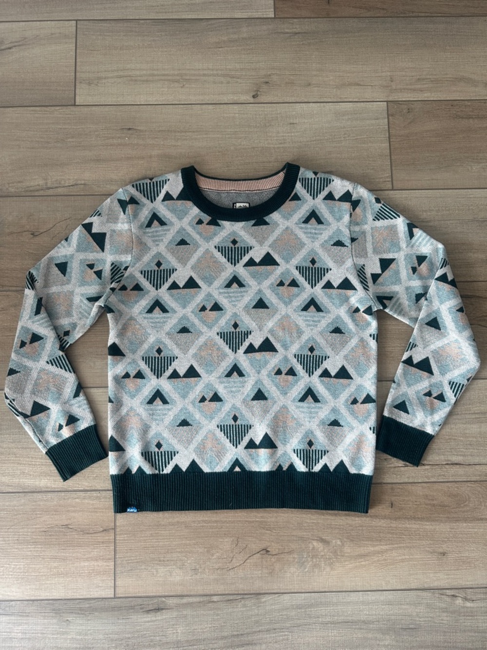 Women's Large Kavu Hillrose Crewneck Sweater - Argyle Ridge - Size Large